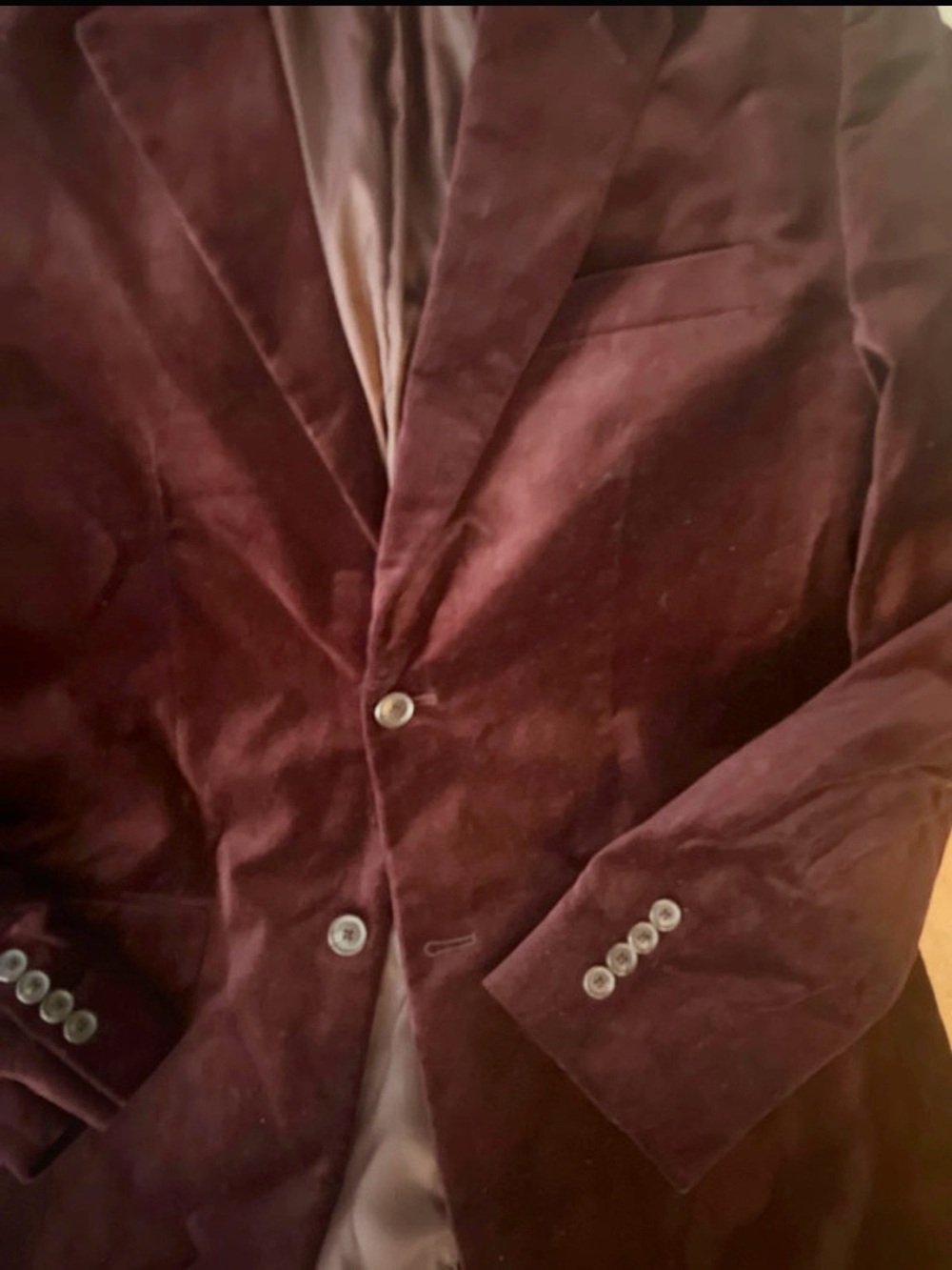 Alfani Men's Burgundy Velvet Sport Coat - wear with Jeans and wow!